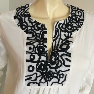 COPY - Willi Smith embroidered white long sleeve tunic